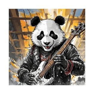 Metal Panda Grunge Rocky Panda Style T-Shirt