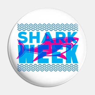 SHARK week retro overprint style Pin
