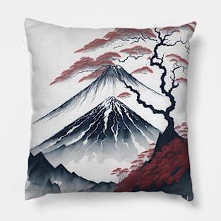 Serene Mount Fuji Sunset - Peaceful River Scenery Pillow