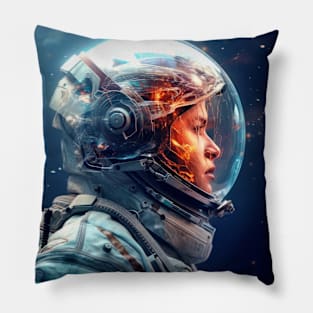 Astronaut Otherworldly Dimension Fantastic Cosmic Surrealist Pillow