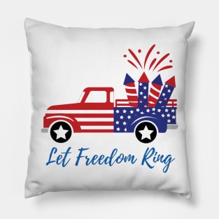 Let Freedom Ring America 4th of July Fireworks Pillow