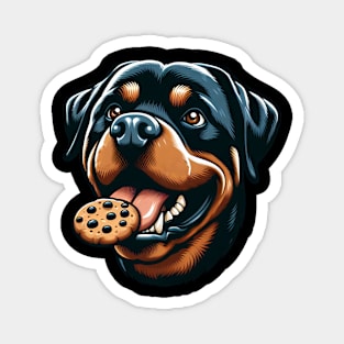 Rottweiler with hamburger and cookie Magnet