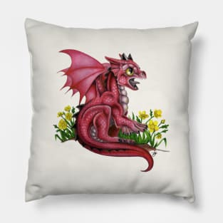 Adorable Baby Red Dragon Pillow