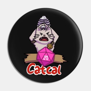 Barbarian Cat Critical D20 Pin