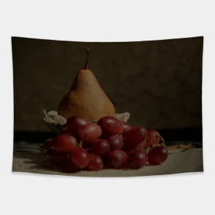 Bosc Pear and Grapes - Old World Stills Series Tapestry