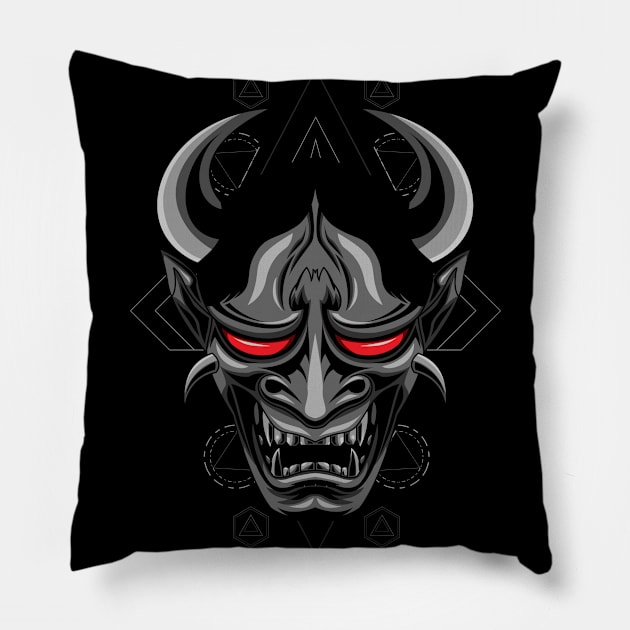 hanya mask japan Pillow by SHINIGAMII