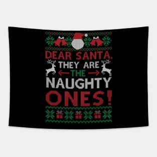 Dear Santa They Are Naughty Funny Christmas Gift Tapestry