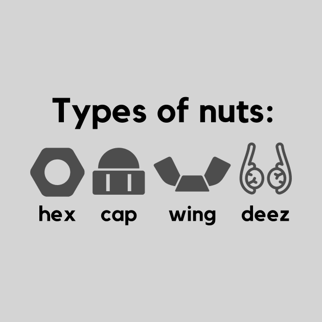 Types of nuts- a funny deez nuts handyman design by C-Dogg