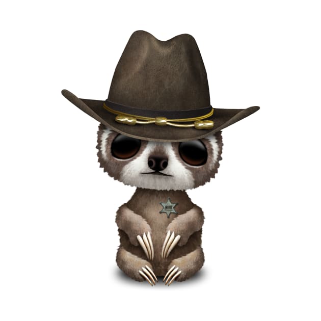 Cute Baby Sloth Sheriff by jeffbartels