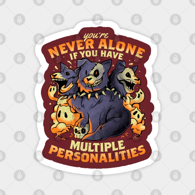 Multiple Personalities - Funny Evil Hell Dog Gift Magnet by eduely