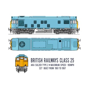 British Railways Class 25 Sulzer Type 2 Locomotive Diagrams Gift T-Shirt