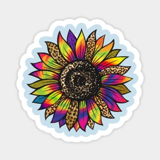 Vibrant Blooms the Tie Dye Sunflower Magnet