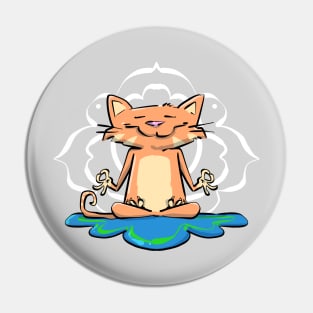 Yoga Spiritual Cat Pet Owners Pin