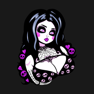 GOTH GIRL - SKULL BRA T-Shirt