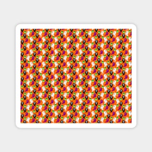 Cute Orange Ghost Pattern Magnet