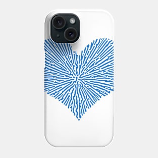 Turing Pattern Sunburst Love Heart (Blue) Phone Case