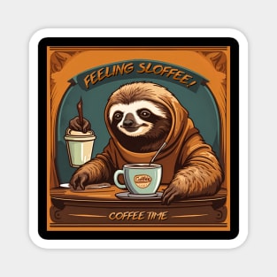 Feeling Slothee Coffee Time Magnet