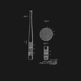 Baseball Bat Vintage Patent Drawing T-Shirt