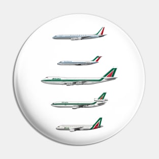 Teeshirt Version, Selection of Alitalia Jets 1960-2021 Pin