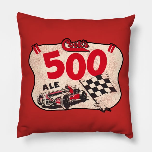 Cook's 500 Ale Beer Retro Defunct Breweriana Pillow by darklordpug
