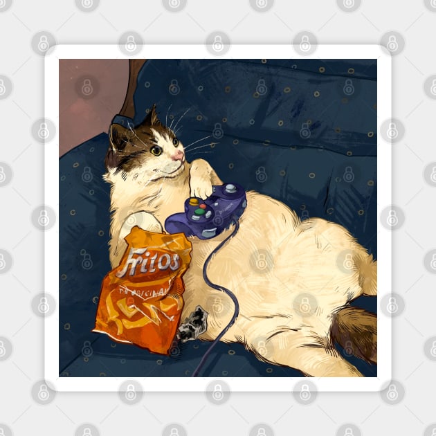 Gamer cat! (third in the series) Magnet by Catwheezie