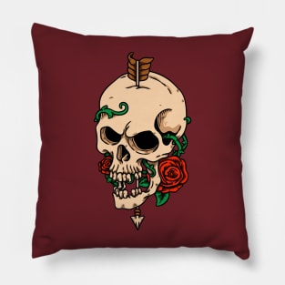 Skull And Rose Pillow