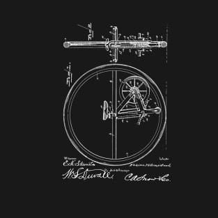 Unicycle Vintage Patent Hand Drawing T-Shirt