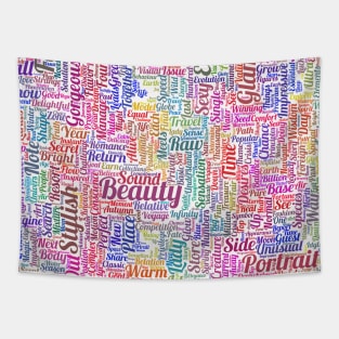 Fashion Face Woman Hair Pattern Text Word Cloud Tapestry