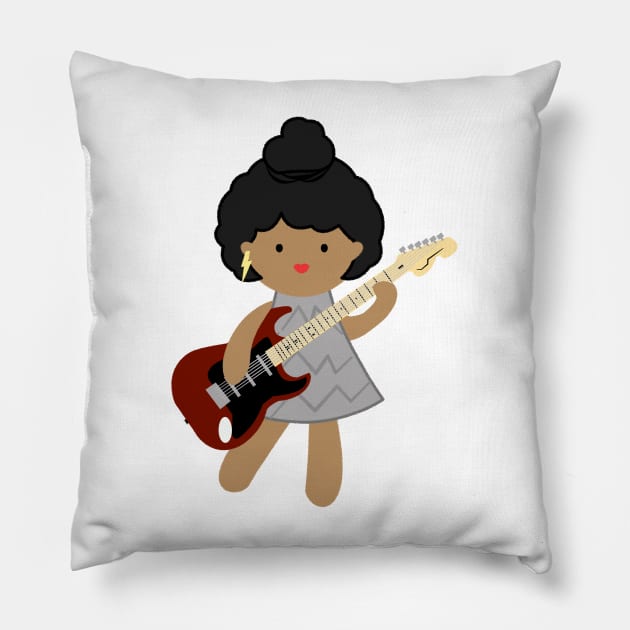 Guitar Player Pillow by CTstudio