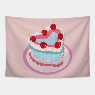 Cancer Baby Heart Cake Design Tapestry