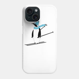 AnimalCreations Totally Rad Penguin Cartoon Skier Phone Case