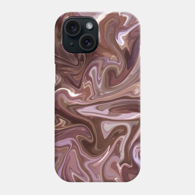 Dusty Rose and Purple Silk Marble - Purple, Pink, Beige Liquid Paint Patternern Phone Case by GenAumonier