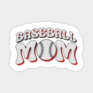 Baseball Mom Halftone Retro Magnet