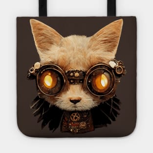 Cat Steampunk Retro Gothic Kitty Portrait Tote