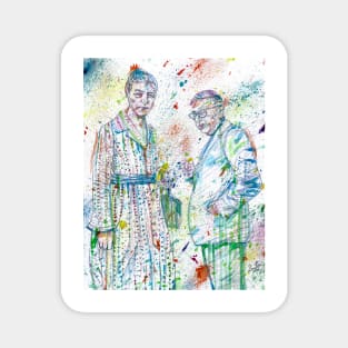 SARTRE and SIMONE DE BEAUVOIR watercolor portrait .2 Magnet