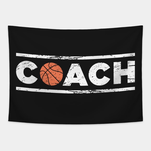 Retro Distressed Basketball Coach Icon Tapestry by MeatMan