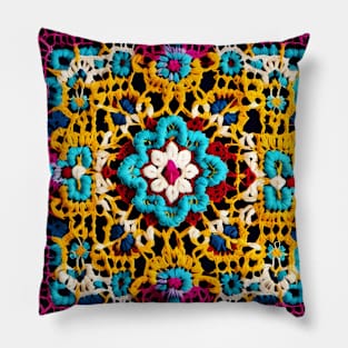 Crochet Patchwork Knitted Quilt Design Pillow