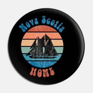 Nova Scotia Retro Rainbow Design Pin