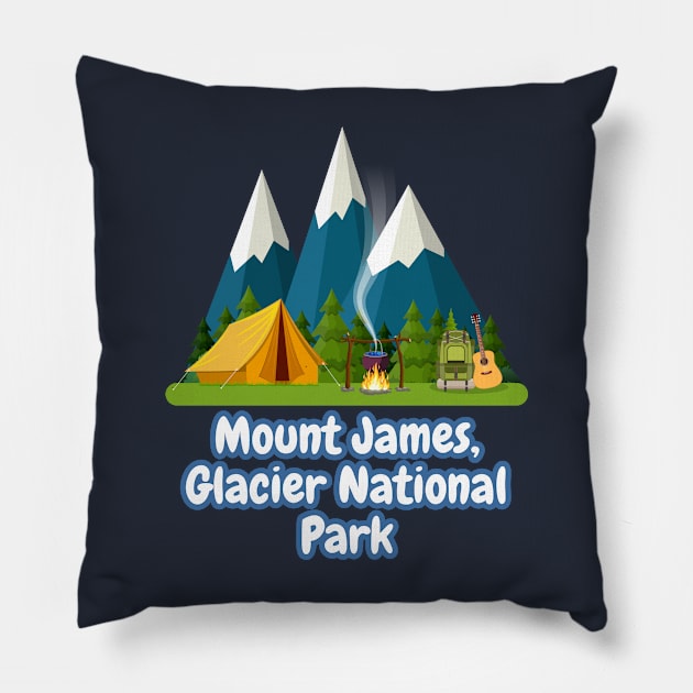 Mount James, Glacier National Park Pillow by Canada Cities