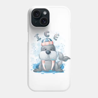 Winter walrus dog Phone Case