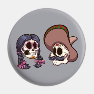 Mexican Skulls Pin