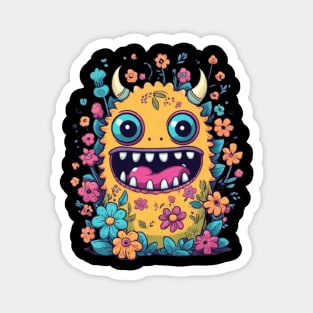 Cute yellow little funny monster gift ideas Magnet