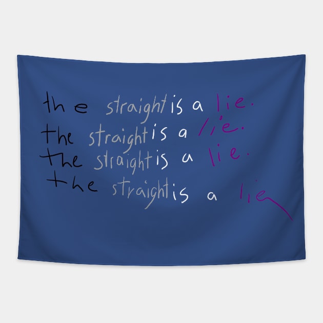 the straight is a lie - ace edition Tapestry by AndersIllu