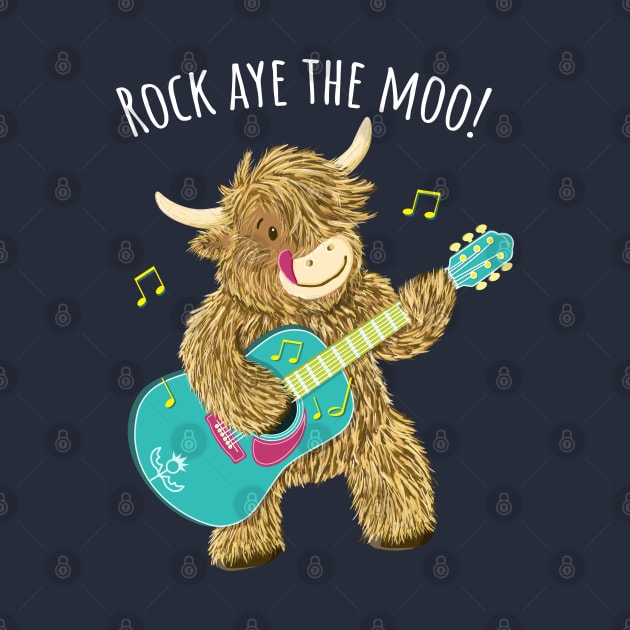 Scottish Highland Cow Guitarist Plays Rock Aye The Moo! by brodyquixote