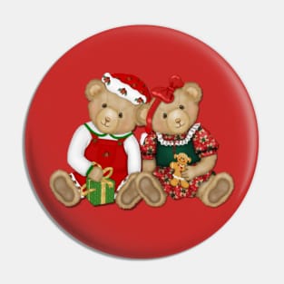 Teddy Bears Beary Merry Christmas Pin