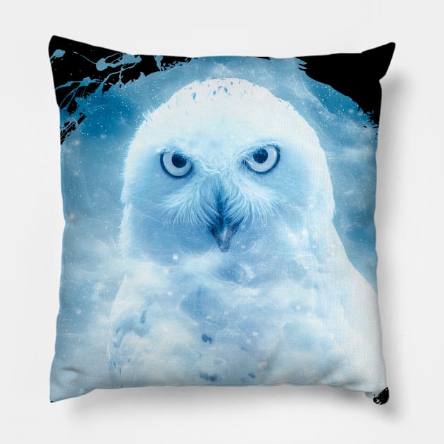 Owl Bird Animal Wildlife Forest Nature Outdoors Freedom Pillow by Cubebox