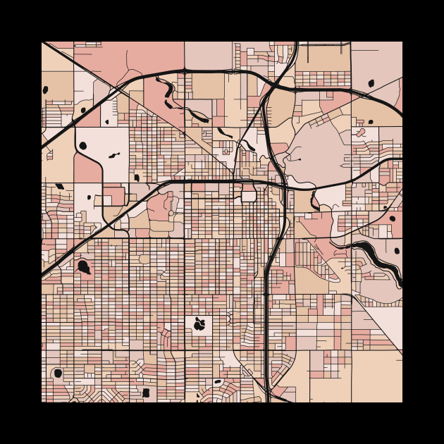 Lubbock Map Pattern in Soft Pink Pastels by PatternMaps