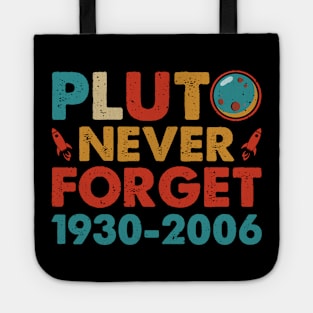 Never Forget Pluto 1930 2006 Shirt. Retro Style Funny Space, Science Tote
