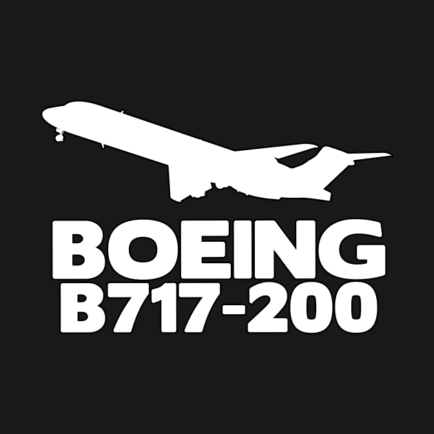 Boeing B717-200 Silhouette Print (White) by TheArtofFlying