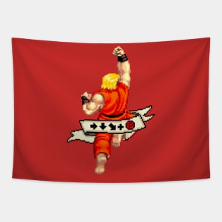 Forward, down, down-forward + punch - Ken Tapestry